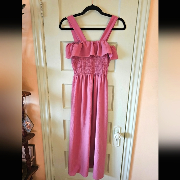 Zara dusty rose pink mauve boho midi dress - Picture 6 of 10